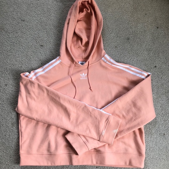 adidas Tops - Adidas Hooded Cropped Sweatshirt